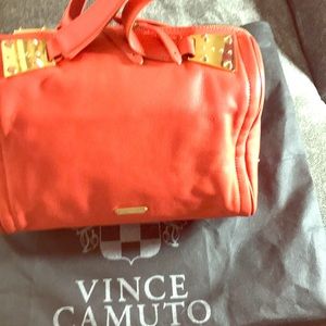 Vince Camuto orange bowler bag